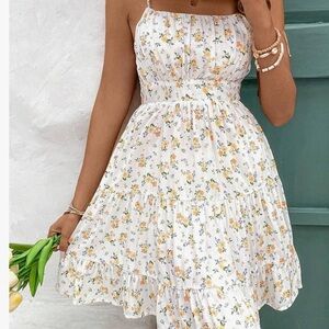 Chic Floral Spaghetti Strap Mini Dress